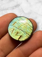 Labradorit Cabochon wunderschön grünlich, 35ct