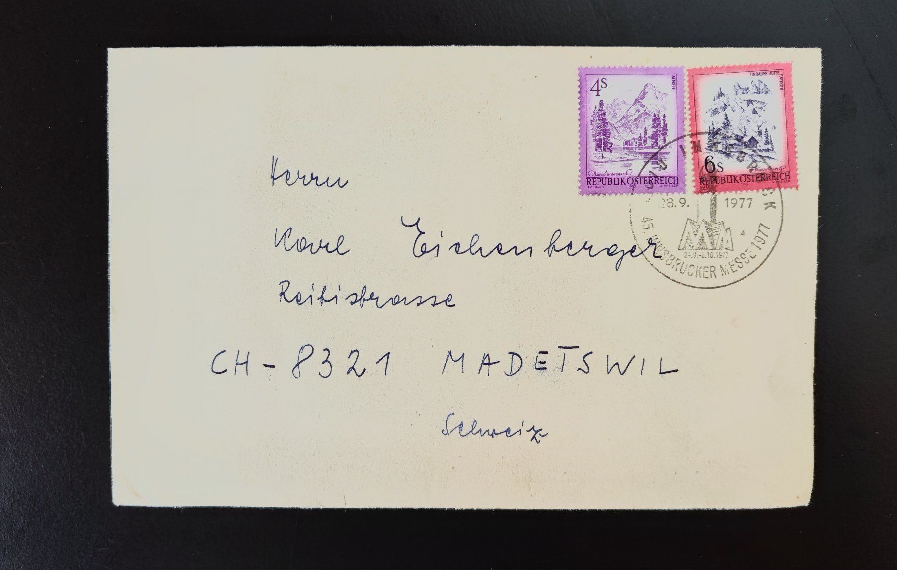 Buste & buste per spedizione: Couvert Insbrucker Messe 1977 – Usato da Lenzburg venduto da Dani_Lenzburg