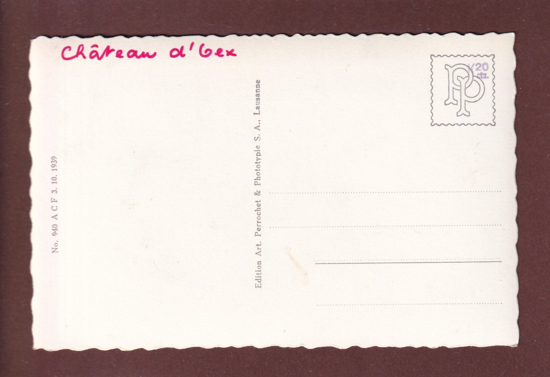 Cartoline postali: CHÂTEAU D'OEX – Usato da Pully venduto da nicecards 1