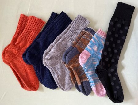 6 P. Wollsocken, 5xhandgestrickt, 1x Kniesocken Globus 38-39