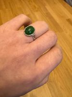 Vintage Silberring S925 mit  grünem Nephrit/Jade