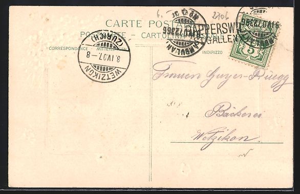 Cartoline postali: Litho Einsiedeln, Ansicht vom Kloster, V – Usato da Berlin venduto da bartko-reher 1