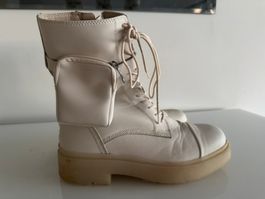 Damen Tamaris Schnürstiefel beige mit Tasche gr.39 Hingucker