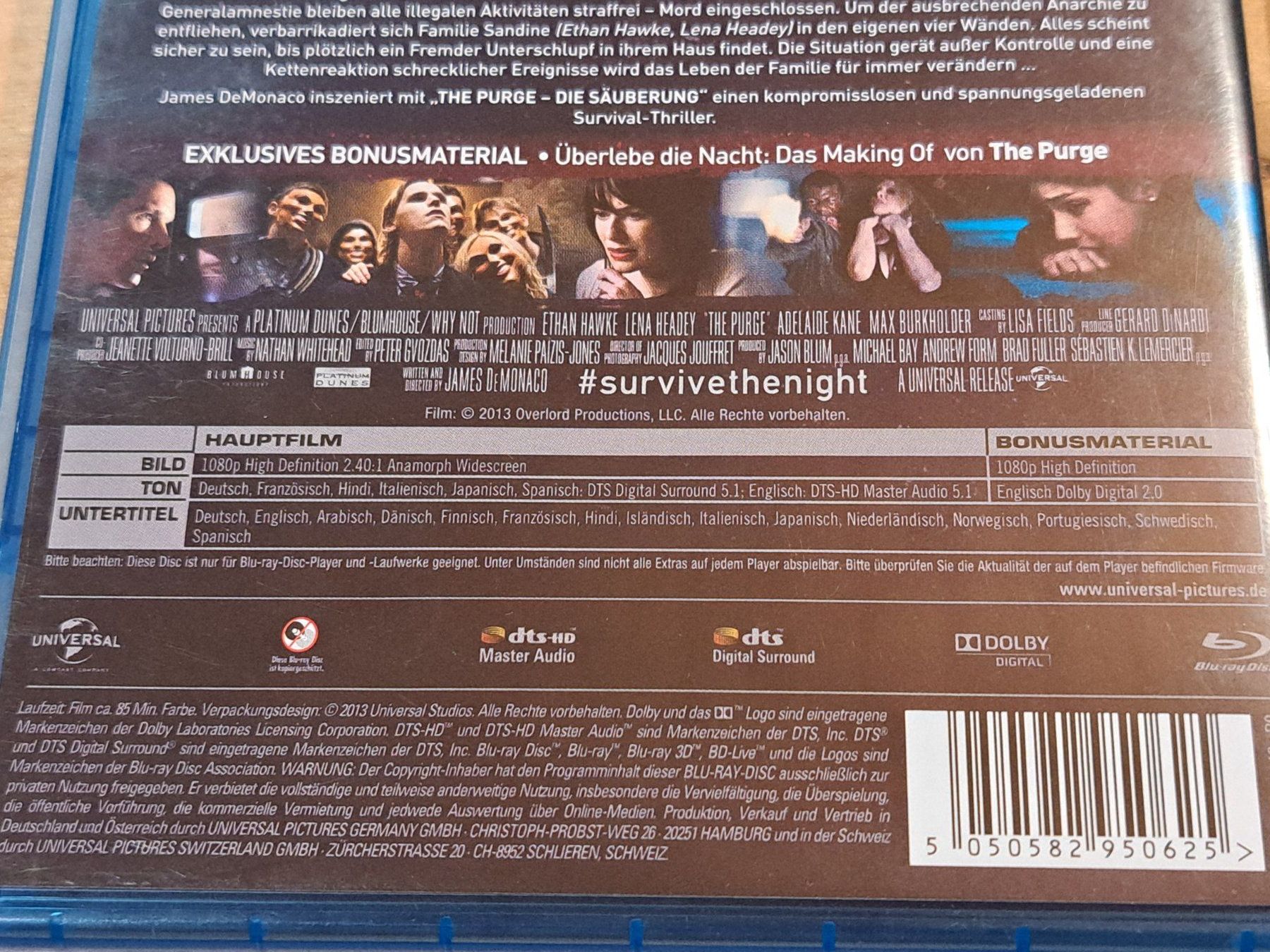 Tutti i DVDs: Set mit 3 Blu-Rays, THE PURGE 1, 2 und 3 – Nuovo (secondo la descrizione) da Unterseen venduto da Kanica 5