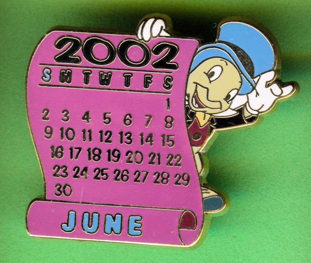 Disney Plaquettes & Badges: DISNEY  Kalender 2002  Juni  JIMINI – D'occasion à Winterthur par Sammleroase