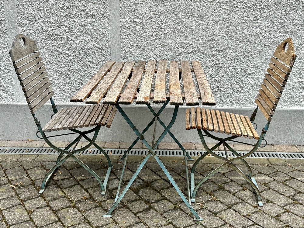 Vintage Gartentisch/Stühle klappbar Kaufen auf Ricardo