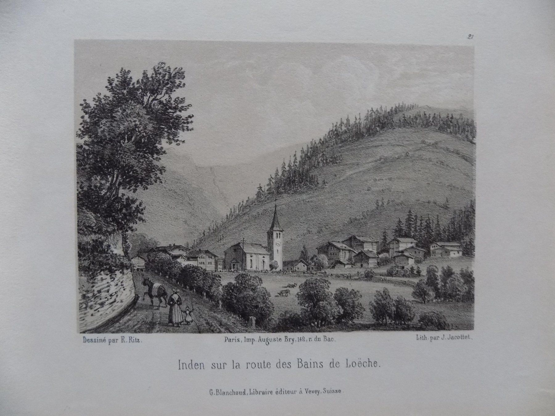 Gravures: Inden Leukerbad von Ritz – D'occasion à Risch par Antikfee 1