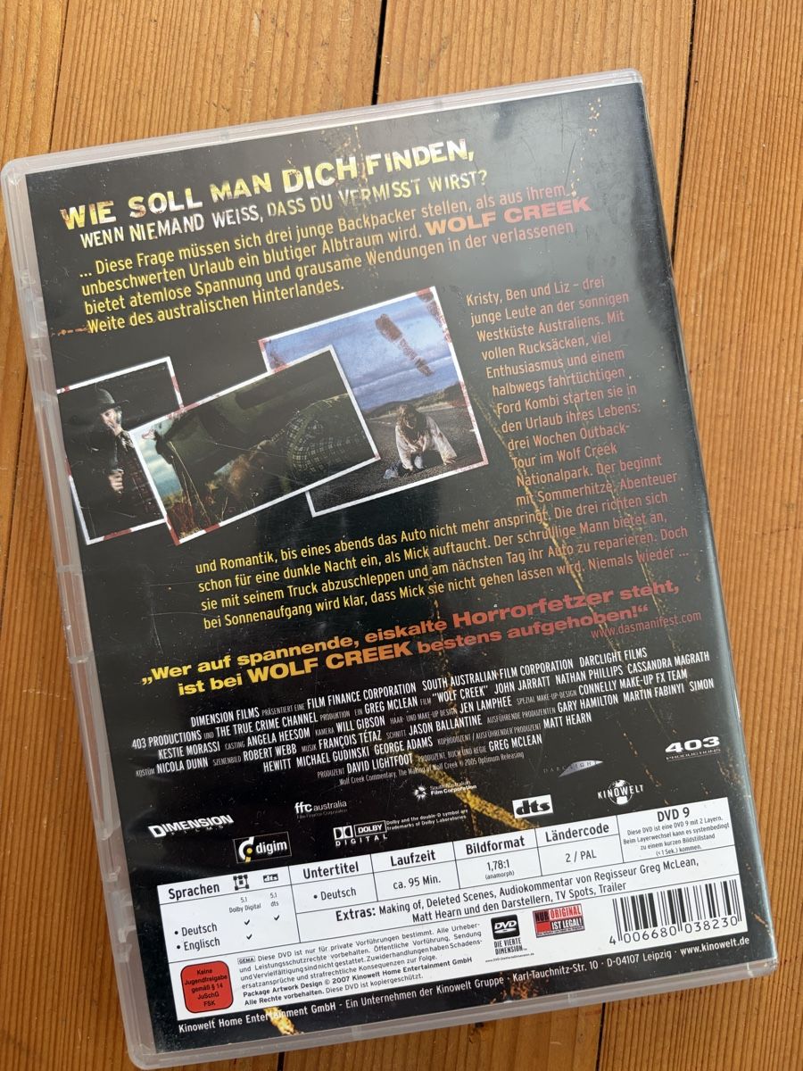 Tutti i DVDs: WOLF CREEK (2005) – Usato da Inkwil venduto da RetrOhyeah_Schweiz 1