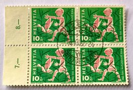  Viererblock Nr.J 194 Stempelt Luzern 1962  