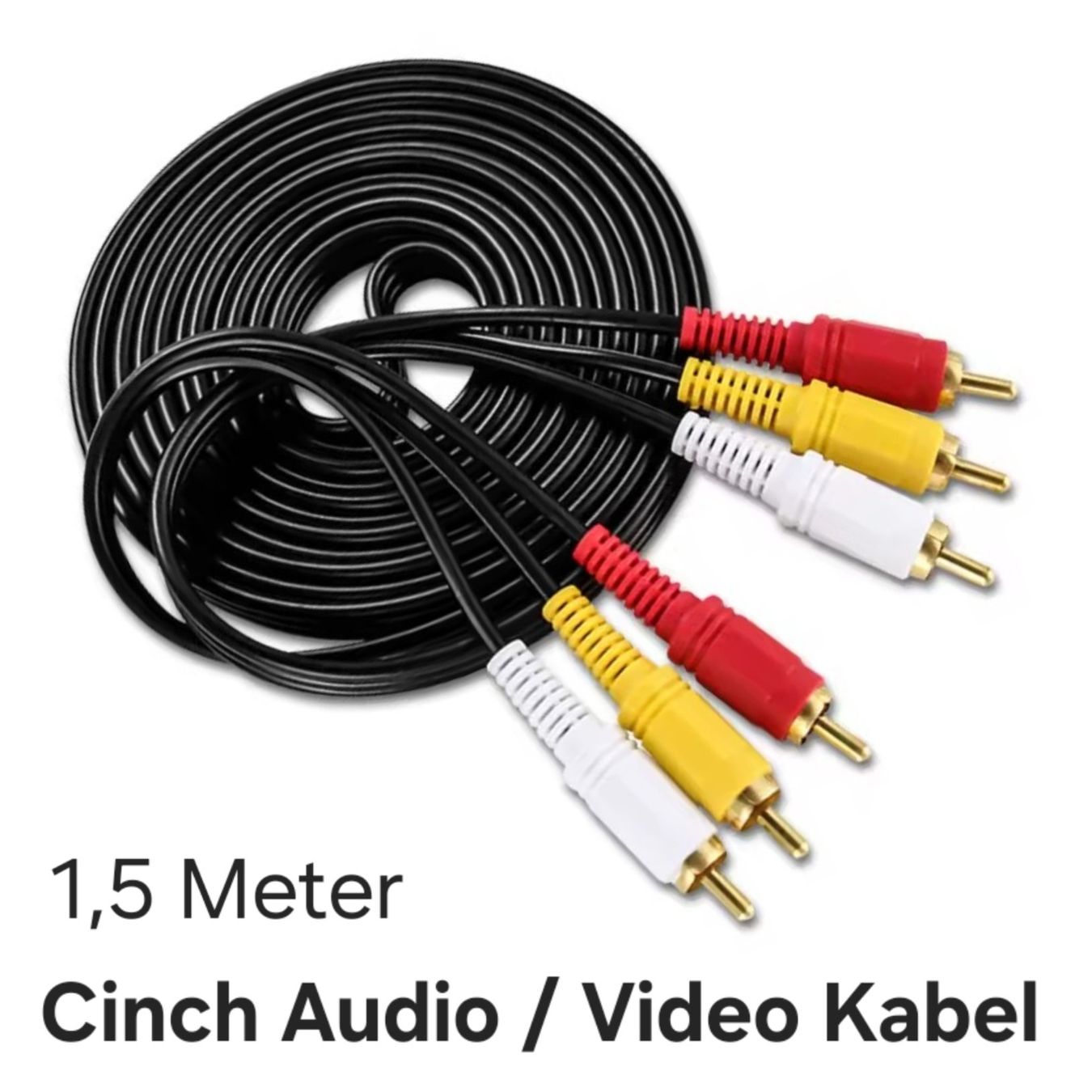 Cavi: Cinch Audio Video Kabel / 1,5 Meter / Composite RCA AV cable – Nuovo e nell'imballaggio originale da Uster venduto da -FPS-