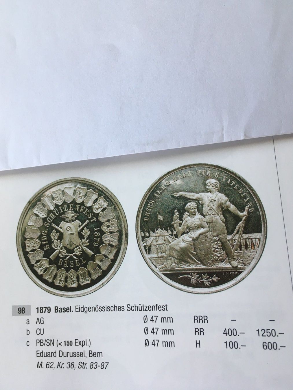 Médailles: 1879 Medaille Eidg. Schützenfest Basel – D'occasion à Kirchberg SG par Helveticus00 2