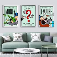 3Stk. Monopoly Money Mindset Leinwandbilder 50x70cm NEU