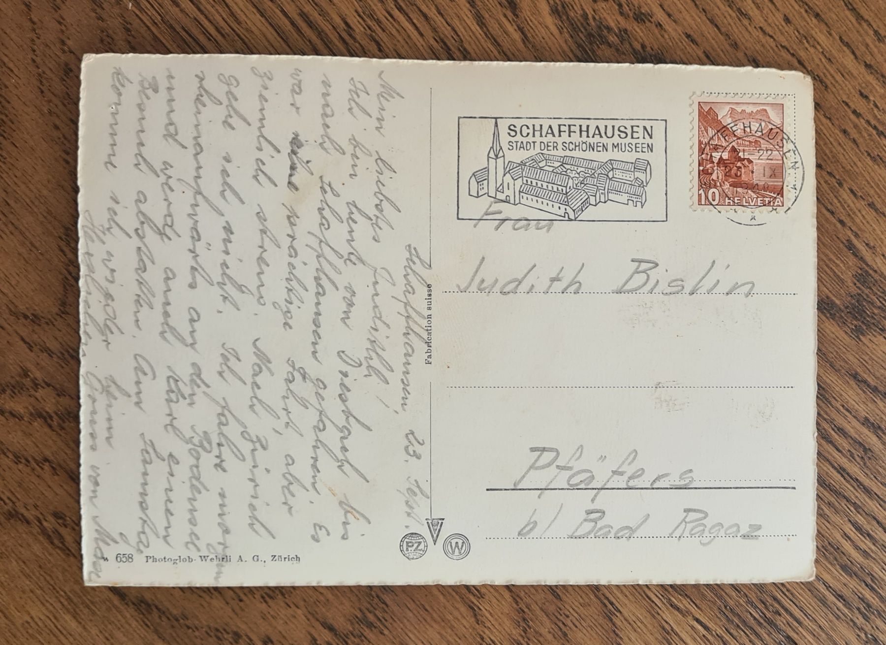 Cartoline postali: Schaffhausen – Usato da Ebikon venduto da Donar50 1