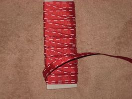 Grosgrain-Band dunkelrot weisse Striche 1cm breit
