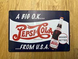 Blechschild Retro Pepsi Cola