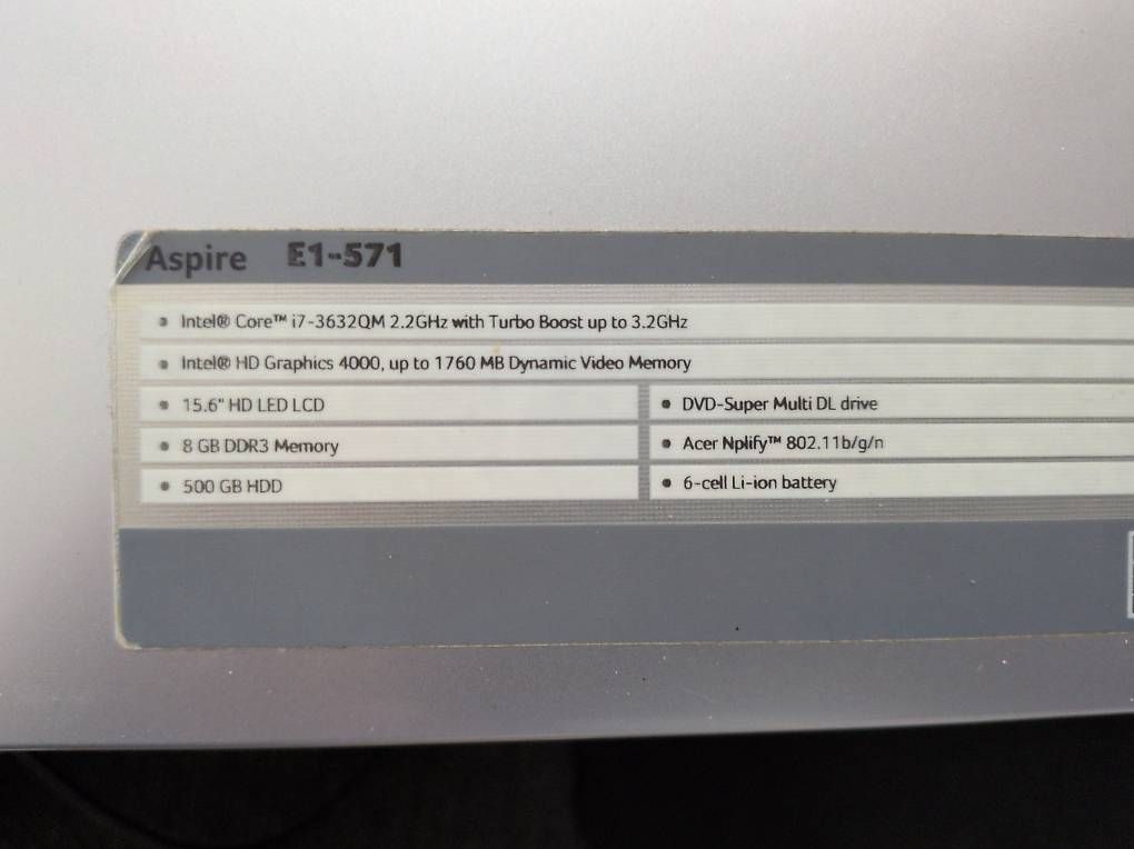 Portables: Acer Aspire E1-571 Laptop – D'occasion à Luzern par distract 1