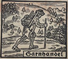 Ernst Würtenberger, Holzschnitt, 1920 - Garnhandel
