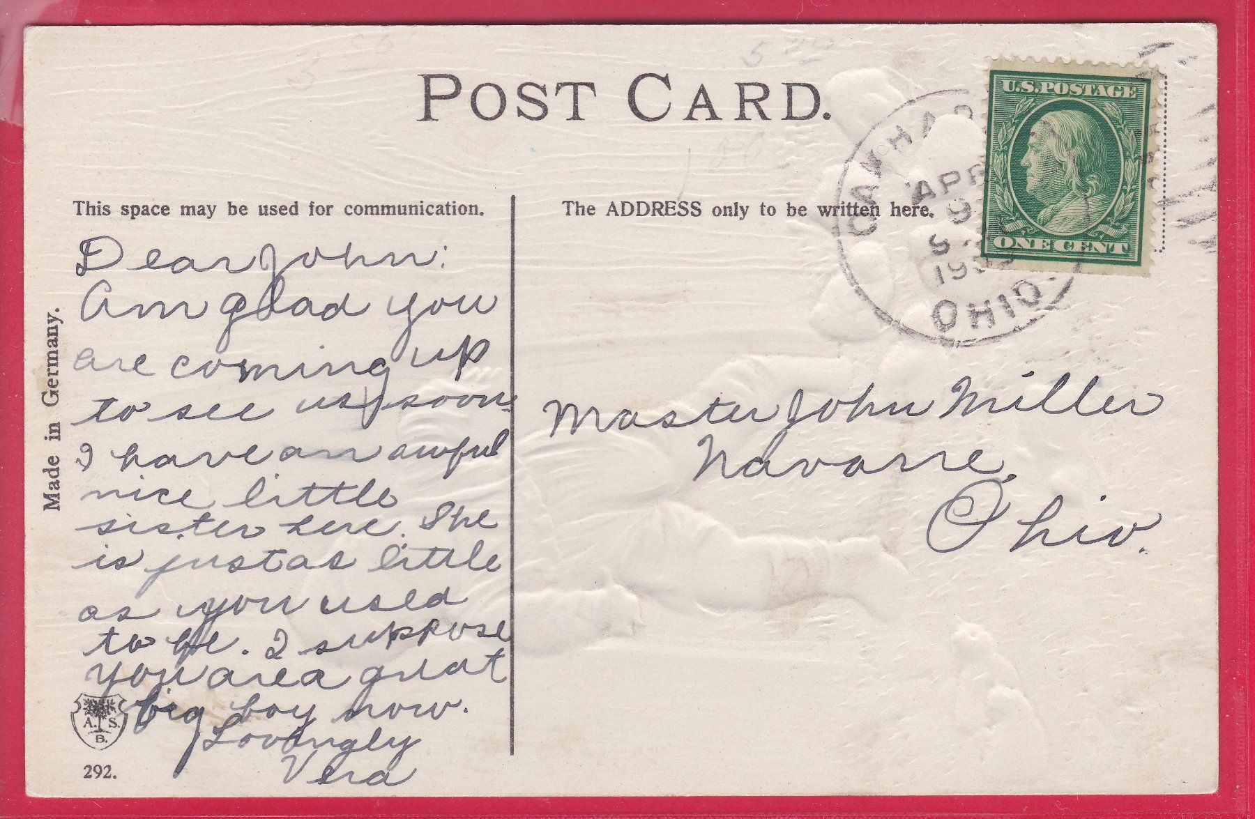 Cartoline postali: PRÄGEKARTE, EASTER GREETING, – Usato da Oberrieden venduto da Gebirgsstelze 1