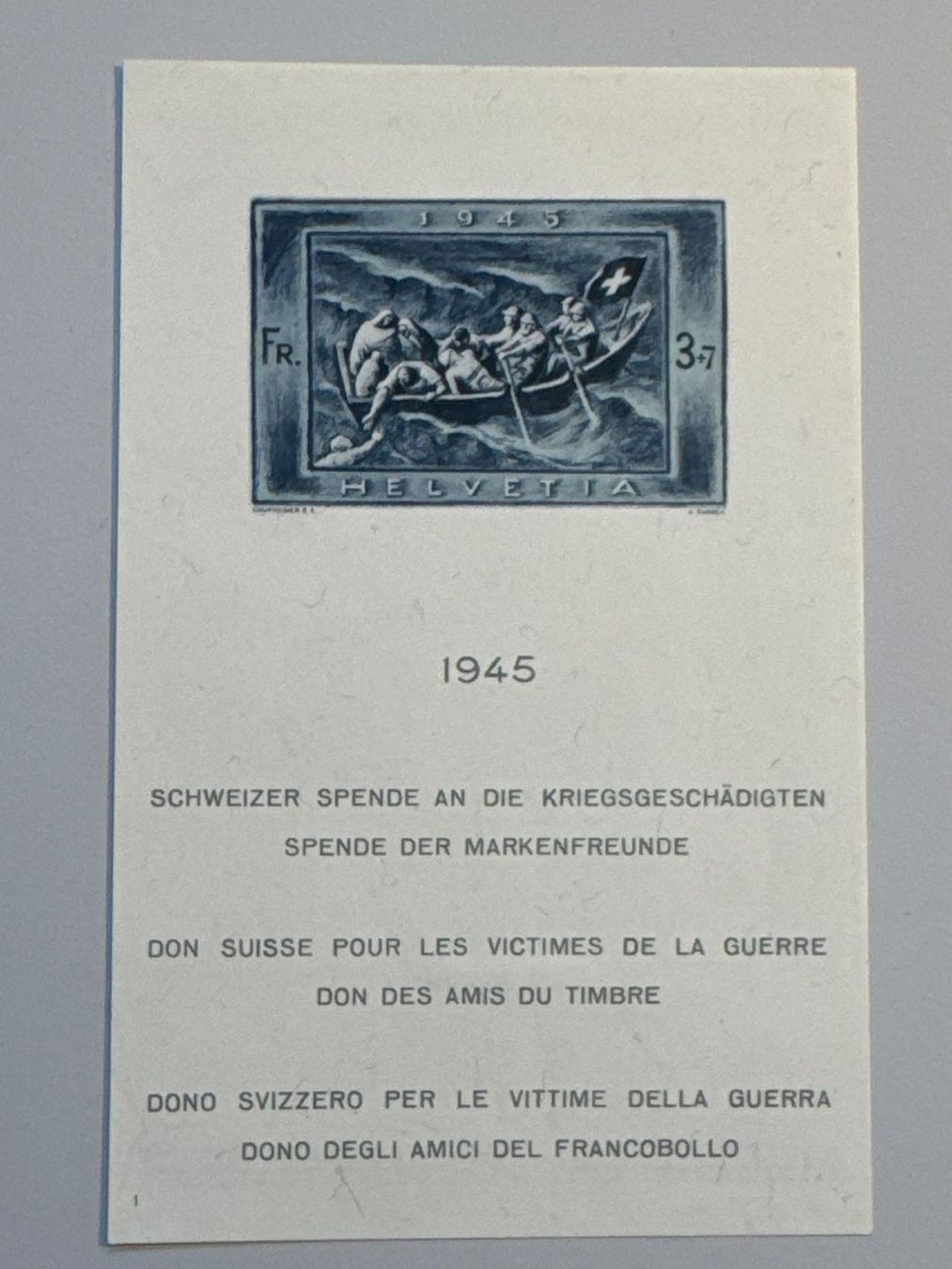 Alle Briefmarken: 1945, Spendeblock, ZNr. W12, ungebraucht – Gebraucht aus Küssnacht am Rigi von POSTOMASTER