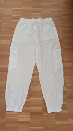 Wie neu! Leichte Sommerhose, weiss, Gr. L, 100% Baumwolle