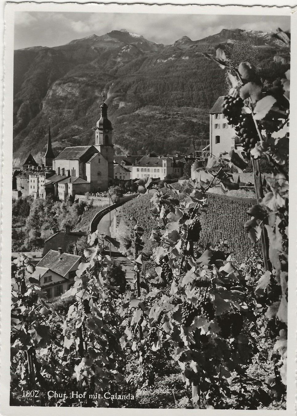 Ansichtskarten: Chur, Hof mit Calanda, J. Geiger – Gebraucht aus Frauenfeld von Merk52