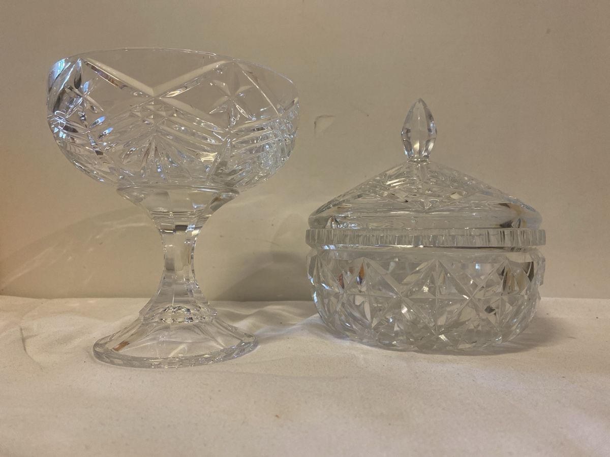 Ciotole: Kristall Schale und Dose Set, Vintage – Usato da sursee venduto da trilli-tralli 7