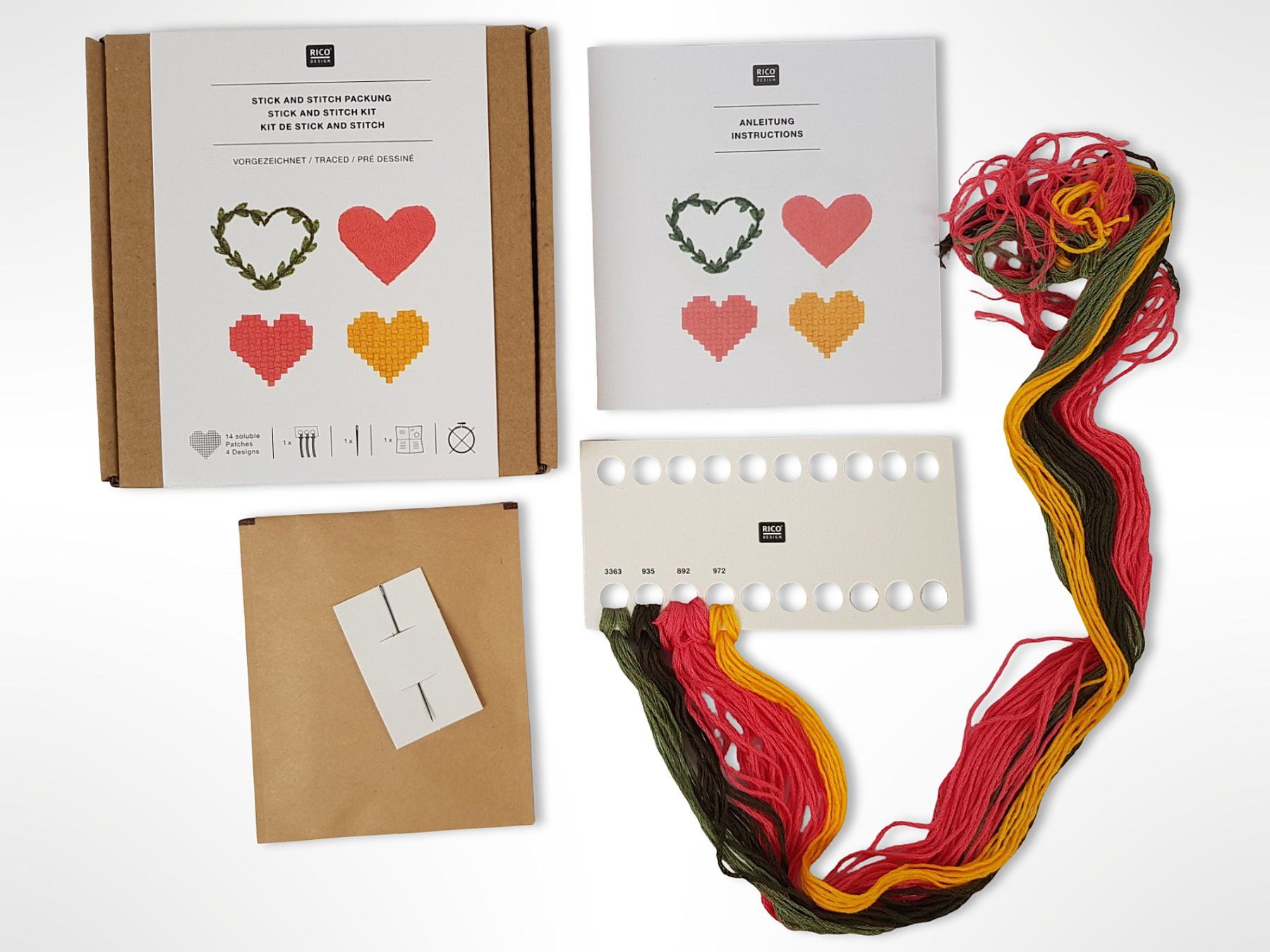 Kit bricolage: RICO DESIGN Stickpackung Herzen – Nuovo (secondo la descrizione) da Suhr venduto da Restwert_Suhr