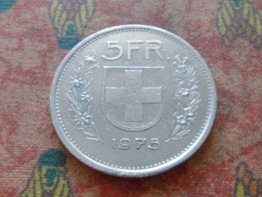 Tutti le monete: 5 Fr. 1975 – Usato da Romanel-sur-Lausanne venduto da Swift13
