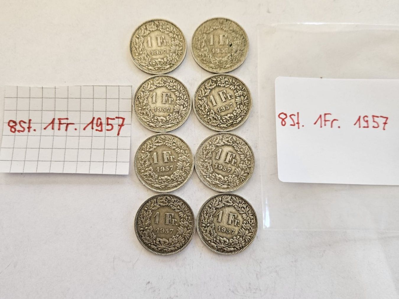 Toutes les monnaies: Einfränkler Set 8 Stück, 1957 – D'occasion à Grächen par Hel7890