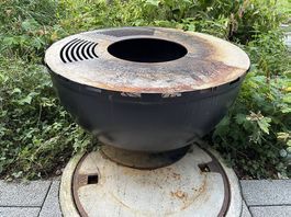 Nouvel Feuerschale schwarz |  80 cm | mit Deckel