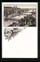Litho Zürich, Ortsansicht aus der Vogel