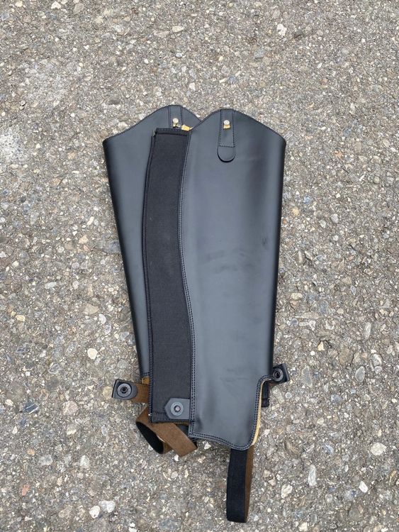 Jambières & Bandages: Leder Reitstiefelchaps Gr. 38, H 43cm, schwarz – Neuf (Voir description) à Bönigen par gos_f6ss