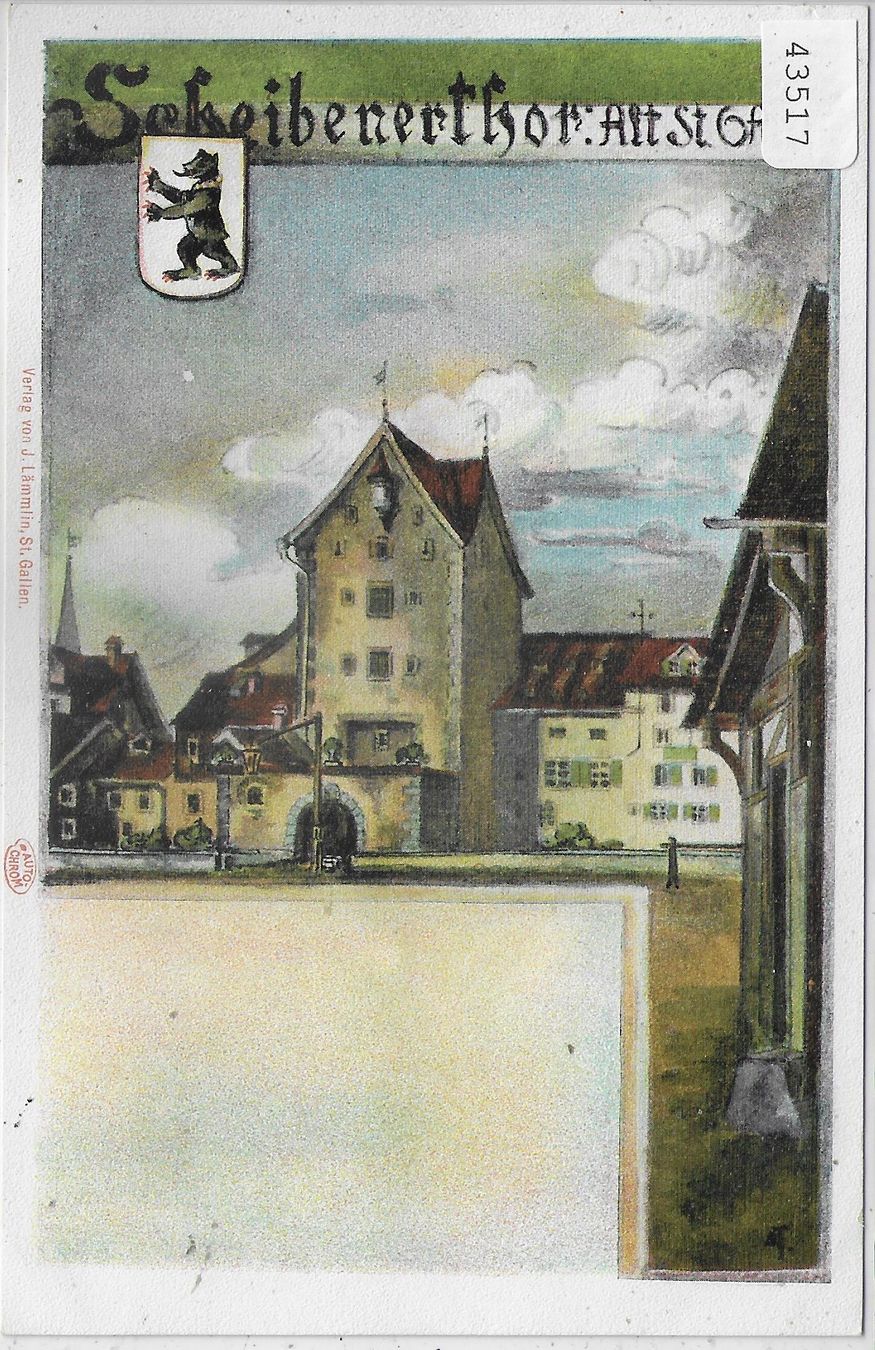 Cartoline postali: Alt-St. Gallen - Scheibenerthor – Usato da Ettingen venduto da Kartenplanet