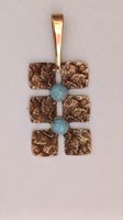 Pendentif Vintage Alton Bronze et turquoises-'70!