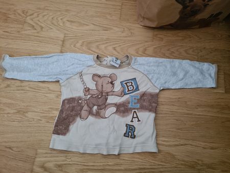 Langarmshirt Grösse 80 mit Bär-Motiv