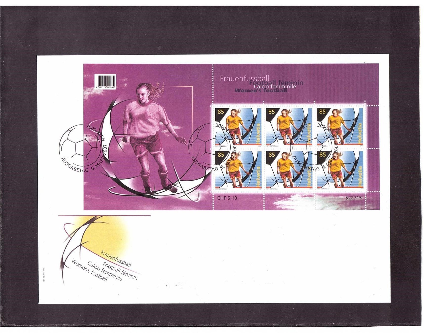 Tutti i francobolli: 2006 FDC  Frauenfussball – Nuovo e nell'imballaggio originale da Rheinau venduto da loxis