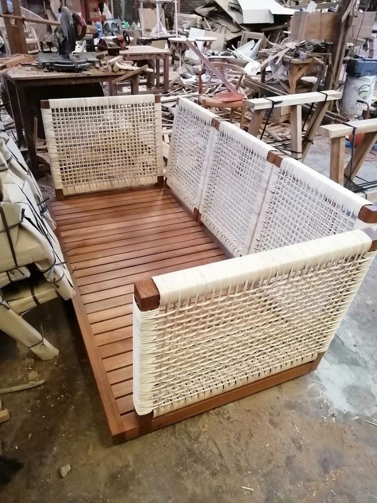 Sofas: Sofa Couch Polstermöbel Lounge Teakholz Rattan – Neu und originalverpackt aus Daisendorf von Wohn-Kult 7