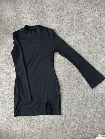 Langarm Kleid, schwarz | Gr. M