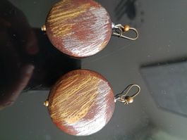 Wooden, light earrings