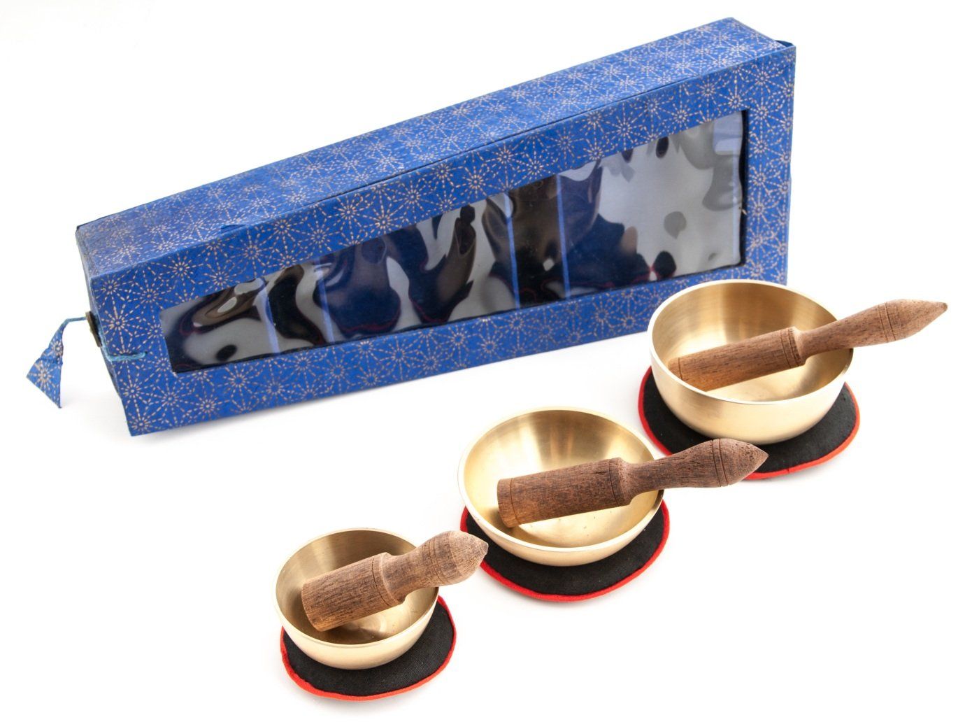 Strumenti musicali: Klangschalen 3erSet - in blauer Box – Nuovo e nell'imballaggio originale da Mauren venduto da Yeelen
