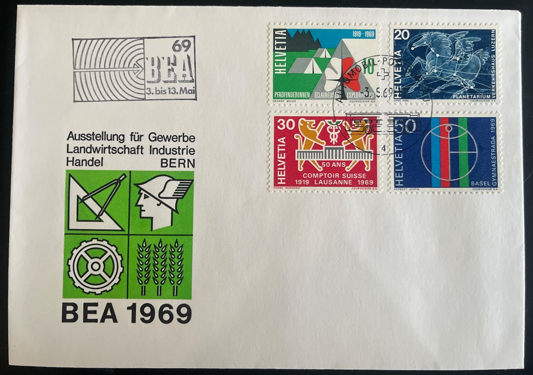 Alle Briefmarken: FDC BEA 1969 – Gebraucht aus Biberist von Edelfloh