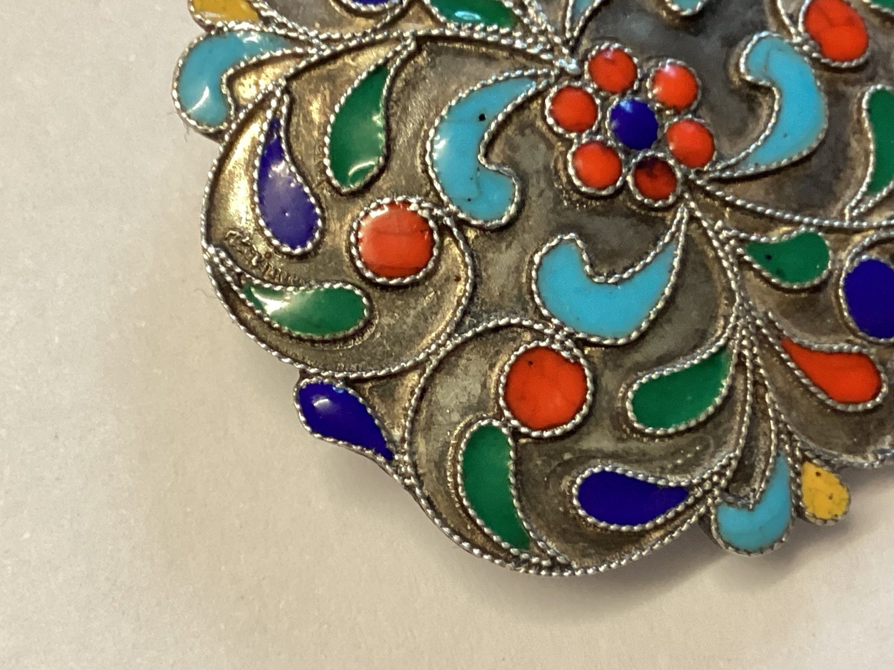 Spille & Fermagli: Vintage Silber Brosche , Cloisonné Emaille Handarbeit – Usato da Eglisau venduto da mar_5rn2 8