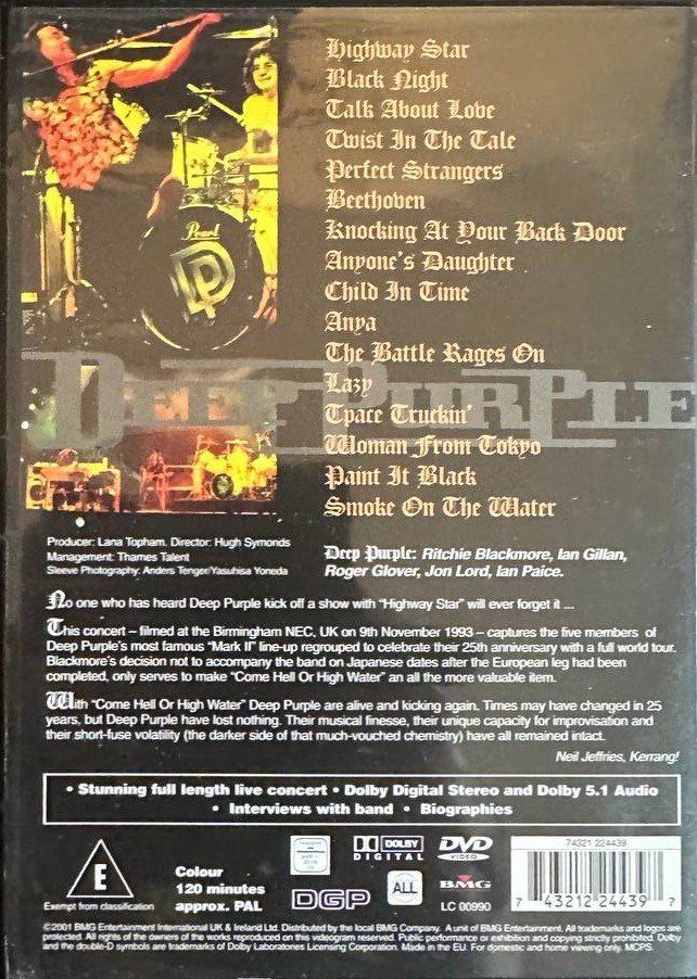 Tutti i DVDs: Deep Purple - Come Hell or High Water DVD – Usato da Beringen venduto da Mantafisch1 1