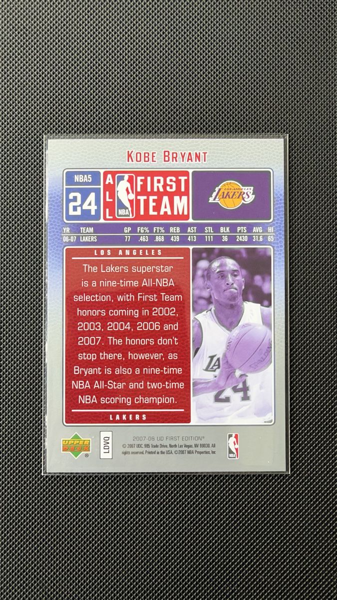 Nba Sammelbilder & Trading cards: Kobe Bryant Upper Deck First Edition 2007 – Gebraucht aus Affoltern am Albis von mr_choppa 1