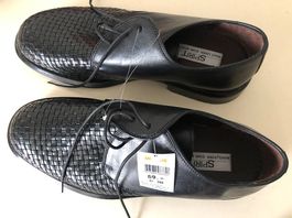 Spirit Schnürschuhe Gr. 44 Echt Leder schwarz geflochten NEU