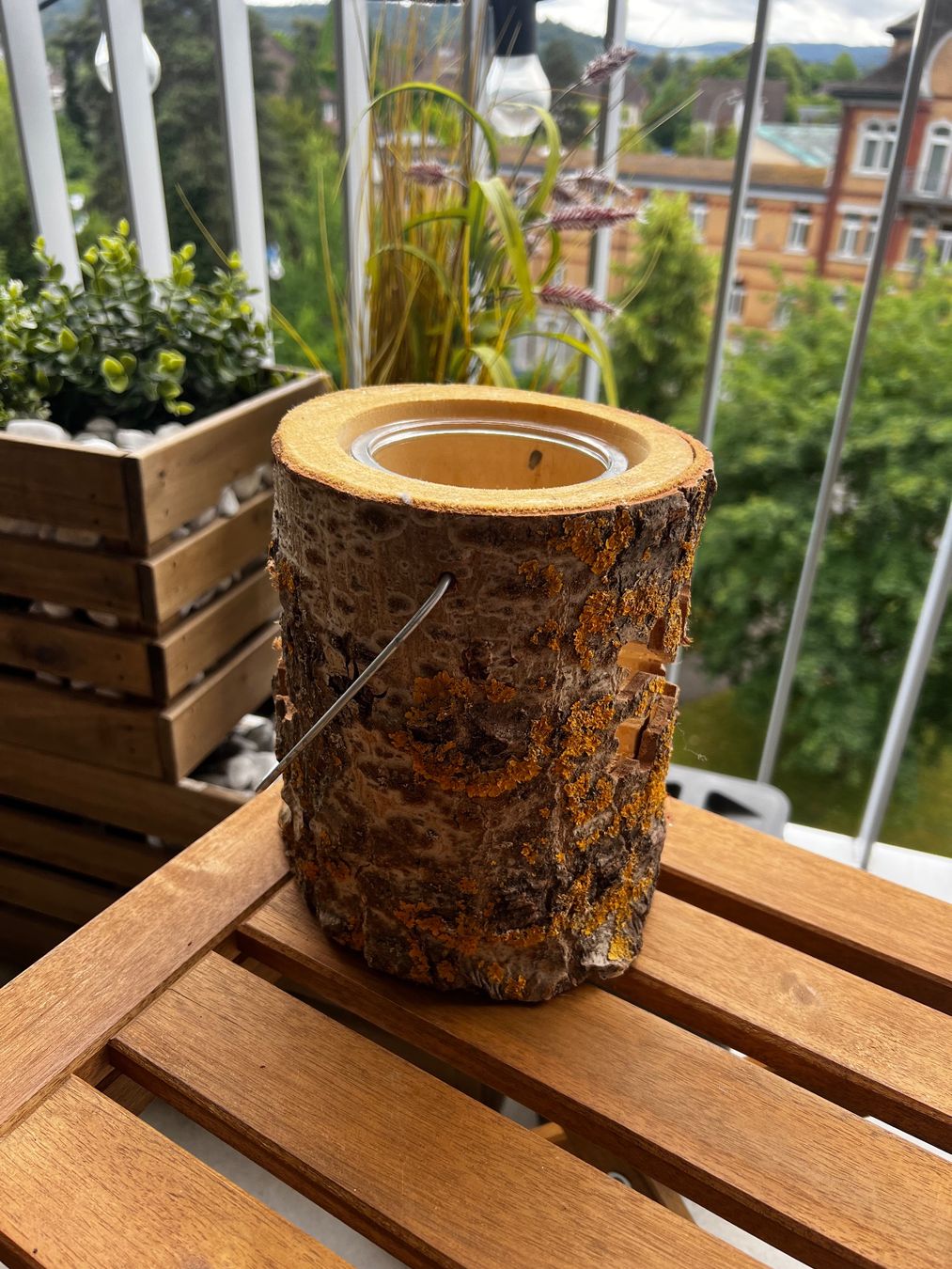 Altro in Decorazioni & Accessori: Rustikales Holz-Windlicht mit Schneeflocke – Usato da Lenzburg venduto da impulsive-buyer 1