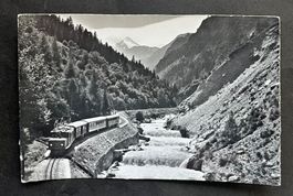 Die Visp - Zermatt Bahn mit Brunegghorn, Photo Gyger
