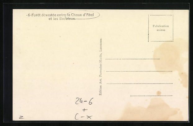 Cartoline postali: Chaux d'Abel, Forêt dévastée entre la – Usato da Berlin venduto da bartko-reher 1