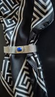 Élégant bracelet plaqué argent avec lapis lazuli bleu