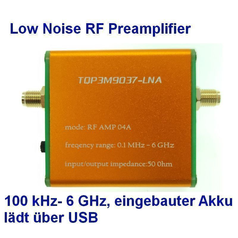 Funktechnik: Empfangsverstärker RF Pre Amplifier mit Akku/Bias-T – Neu und originalverpackt aus Zürich von buyfinest